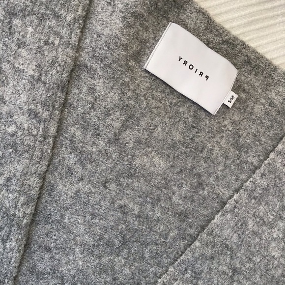 PRIORY Ro Smoking Jacket Grey Italian Boiled Wool - Picture 7 of 8